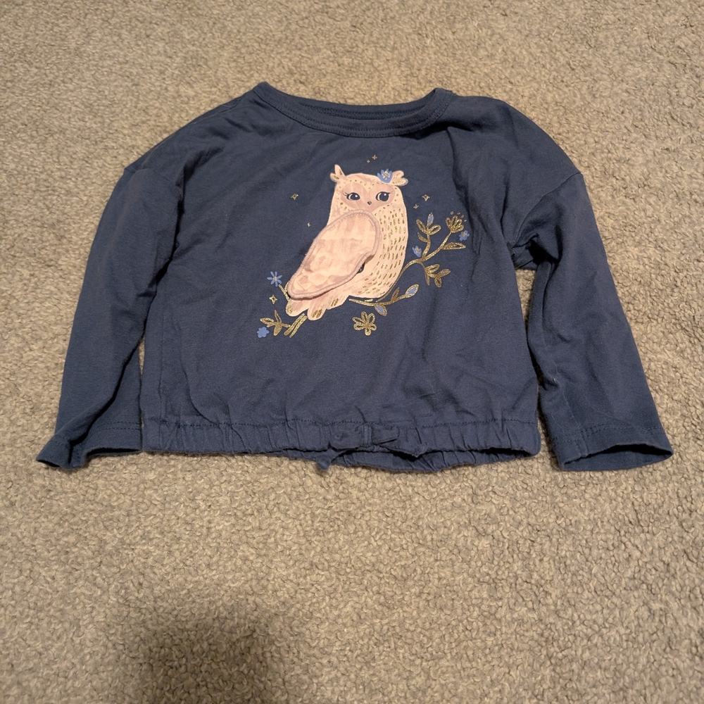 Kids Navy Blue Owl Shirt